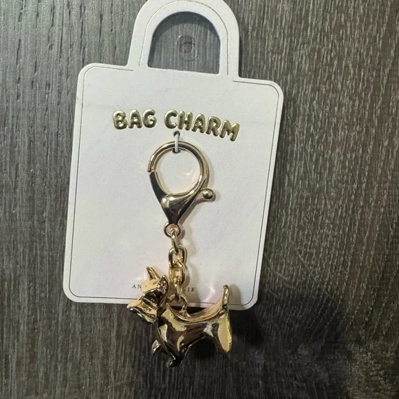 NWT Anthropologie Gold Dog Bag Charm/Key Chain - Picture 2 of 3